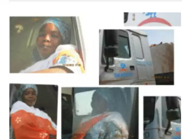 Photo: ‘I Was 18 When I Started Driving A Truck’ – Female Dangote Cement Driver